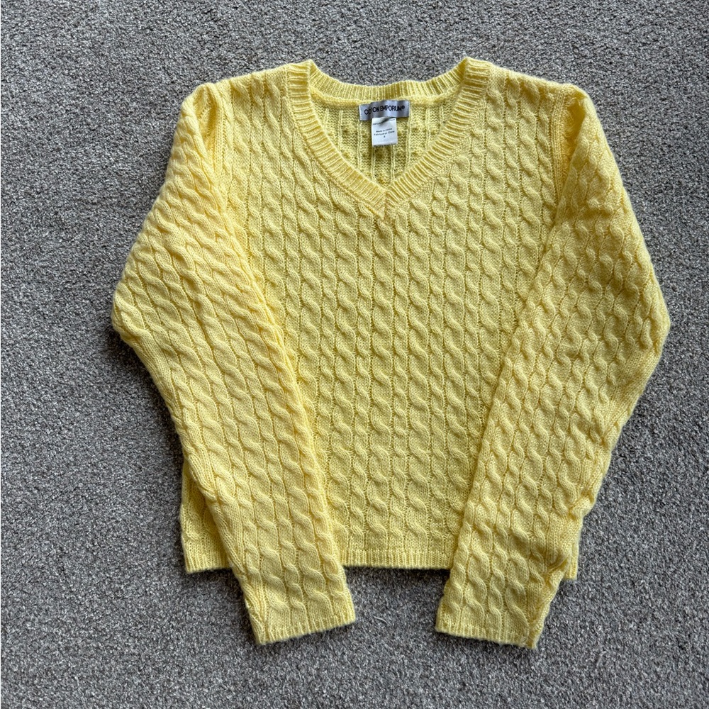 Cotton Emporium Sunny Yellow V-Neck Sweater